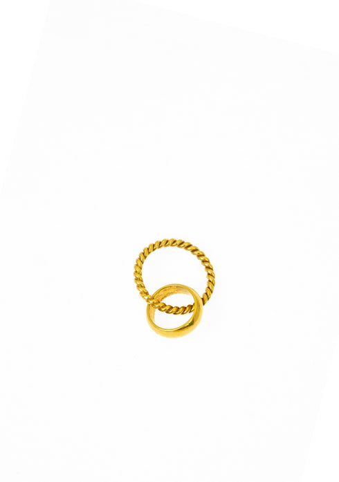 Gold Plated Double Ring Charm